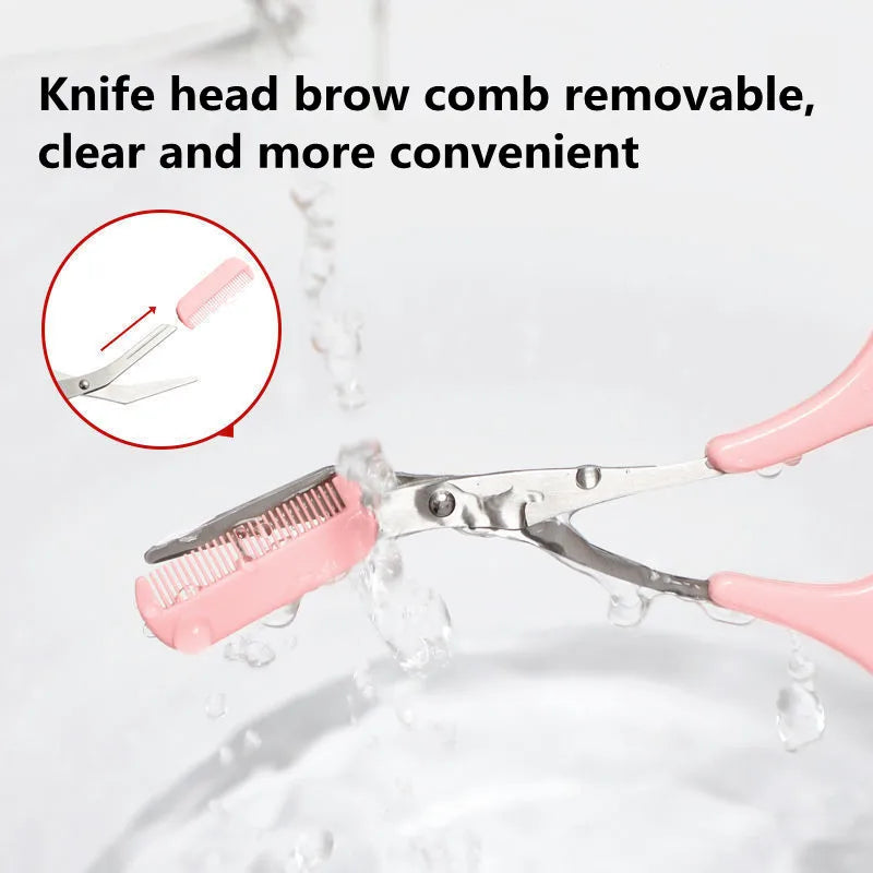 Eyebrow Trimming Knife Eyebrow Face Razor For Women Professional Eyebrow Scissors With Comb Brow Trimmer Scraper Accesso