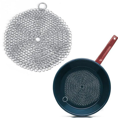 Kitchen Cleaning Ring Stainless Steel Cleaner Chainmail Scrubber Brush Pan Net Home Cookware Reusable Washing Net Cleaning Tool
