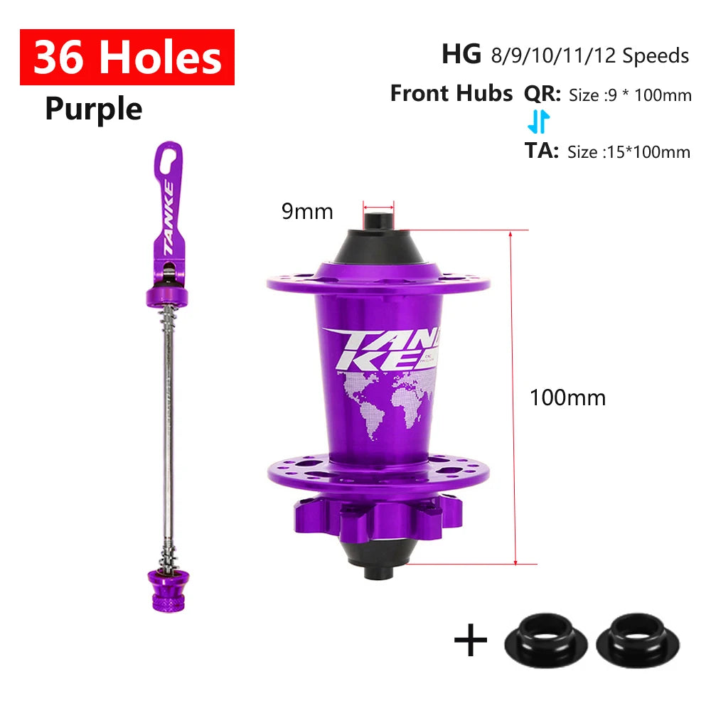 TANKE 120 Click Hub 6 Bearing MTB Mountain Bike Hub Front Rear 28 32 36 Holes QR Thru-axle Exchange Disc Brake Bicycle Hubs HG
