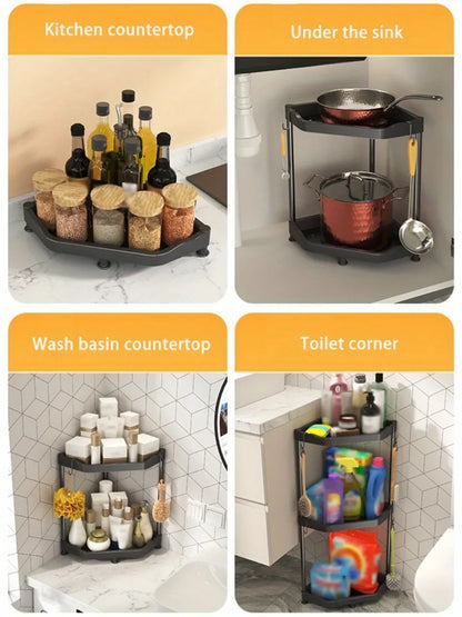 Kitchen Seasoning Shelf Spice Countertop Corner Stands Easy To Clean Space Saving Chopstick Organizer Housewear & Furnishings