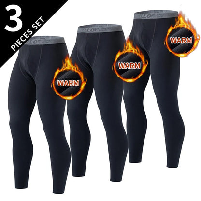 1/3/4 Pcs Men's Autumn And Winter Solid Color Warm Pants Slim Autumn Pants Comfortable Pants Men's Winter Plus Size 5XL Leggings