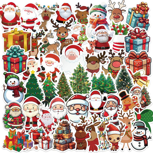 10/30/50pcs Kawaii Cartoon Christmas Art Aesthetic Stickers Pack Toy Diary Laptop Scrapbook Phone Decoration Graffiti Sticker