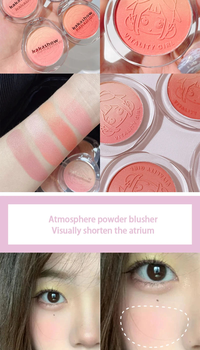 Kakashow Youthful Gradient Blush - Natural Nude Shade,  Easy-to-Blend Formula with Long-lasting Matte Finish,