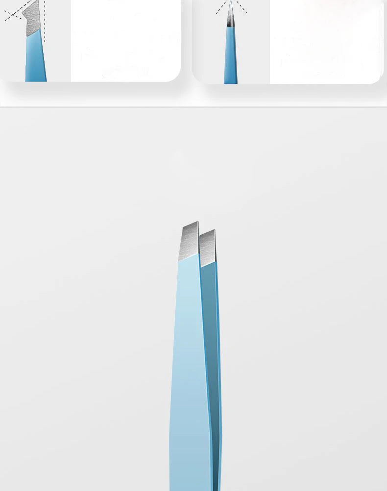 HUAZDS Eyebrow Tweezer Colorful Hair Beauty Fine Hairs Puller Stainless Steel Slanted Eye Brow Clips Removal Makeup Tools