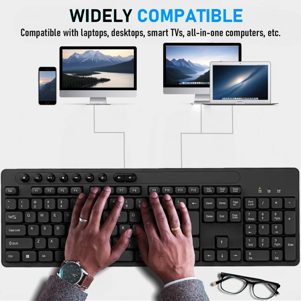 English Keyboard Mouse USB Wired Desktop Computer Keyboard Ergonomic Design Keyboard for Office Home PC Laptop Desktop
