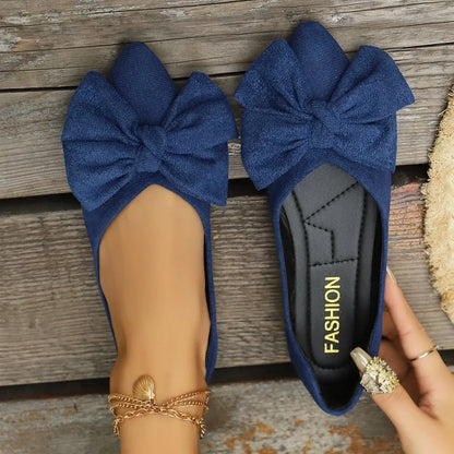 Women's Shoes 2025 Spring Pointed Women's Flats Fashion Bow Loafers Slip on Walking Flat Shoes Ladies Shallow Comfort Sneakers