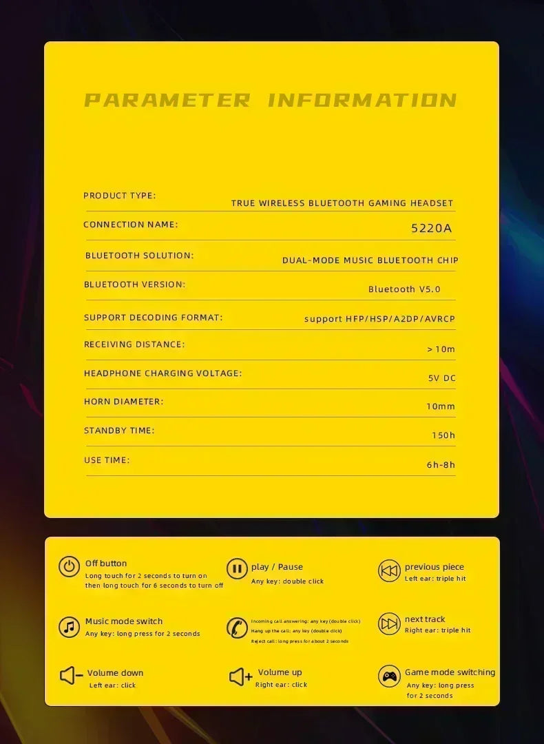 X15Pro Gaming Earbuds Wireless Bluetooth Earphones With Mic Bass Audio Sound Positioning 9D Stereo Music HiFi Headset For Gamer