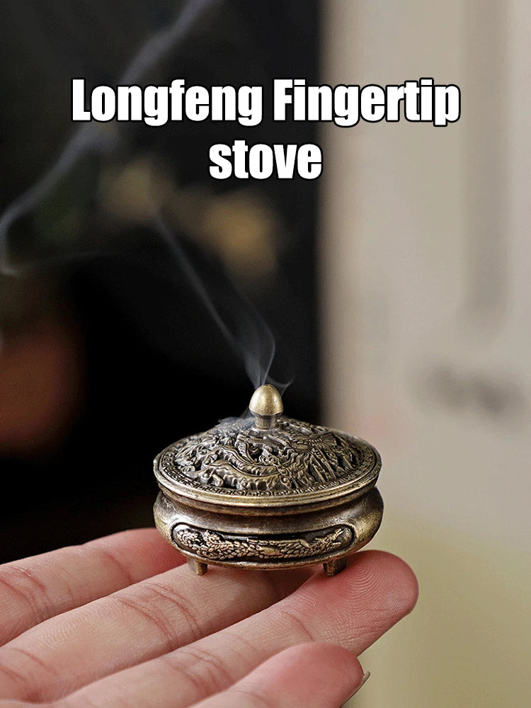 1PC Longfeng Fingertip Stove, Three-Legged Small Incense Burner, Non-Stick Powder Tray, Creative Aromatherapy Burner