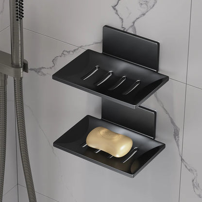 Bathroom soap box, soap box, wall-mounted non-drilling storage rack, drainage, bathroom washbasin, wall storage