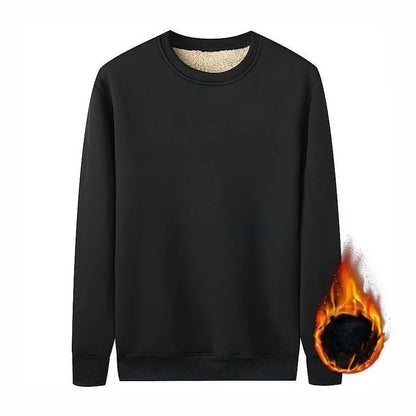 Men's New Winter Warm Fleece Lined T Shirt Thick Crew Neck Solid Basic Pullover Sweatshirt Thermal Comf Underwear Tops Clothing