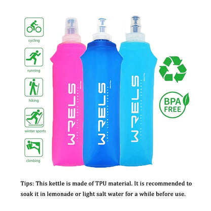 1pc150ml/250ml/500ml Outdoor Collapsible Silicone Bite Size Water Bottle Running Camping Hiking Travel Convenient Water Bottle