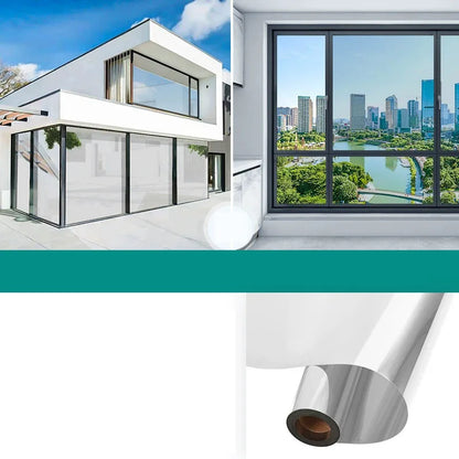 Unidirectional mirror window film protection insulation glass film privacy home window balcony sunscreen sticker