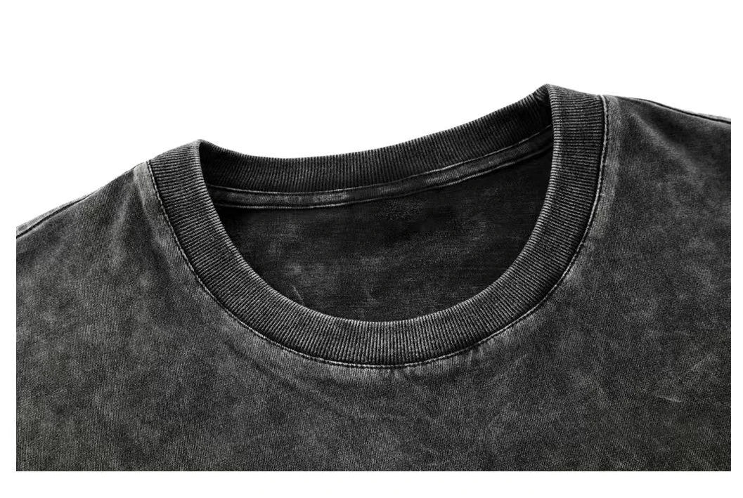 2025 Washed Vintage T-Shirts Street Hip Hop Retro Punk T Shirt women Harajuku Casual Cotton Short Sleeve Acid Wash TShirts top