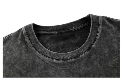 2025 Washed Vintage T-Shirts Street Hip Hop Retro Punk T Shirt women Harajuku Casual Cotton Short Sleeve Acid Wash TShirts top