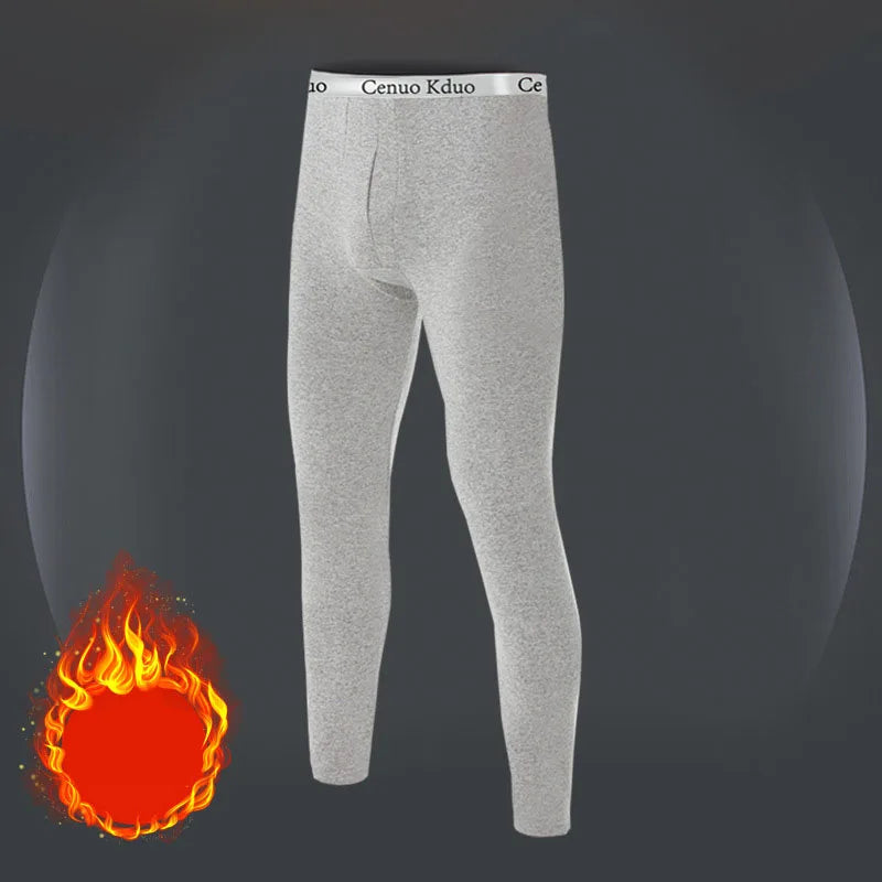 2024 New Hot SalesMen‘s Base Pants High Elasticity Thermal Front Opening Ankle Banded Men Long Pants for Sleeping