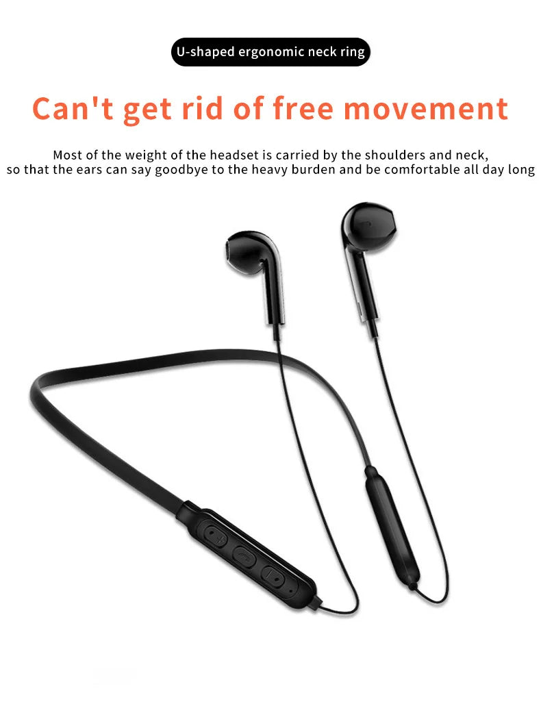1PC G07 Wireless 9D Bluetooth Headset NeckHanging Stereo Noise Reduction Universal 5.0 Sports Headset Microphone