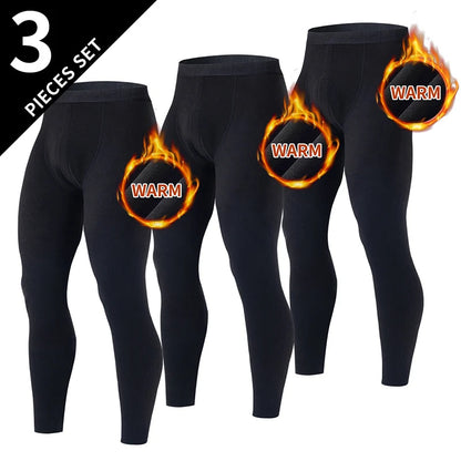 1/3/4 Pcs Men's Autumn And Winter Solid Color Warm Pants Slim Autumn Pants Comfortable Pants Men's Winter Plus Size 5XL Leggings