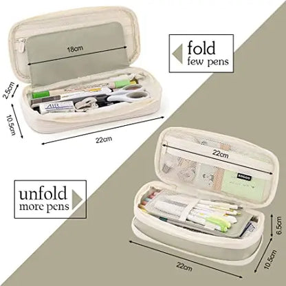 Kawaii Pencil Case Large Capacity Pen Bag Double Layer for Students Pouch Holder Box Office Stationery Back to School Supplies