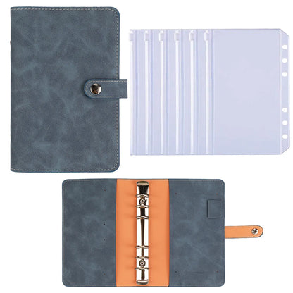 A6 Budget Binder Planner Notebook Cover PU Loose-leaf Handbook 6 Holes Binder Diary Agenda Paper Cover School Stationery