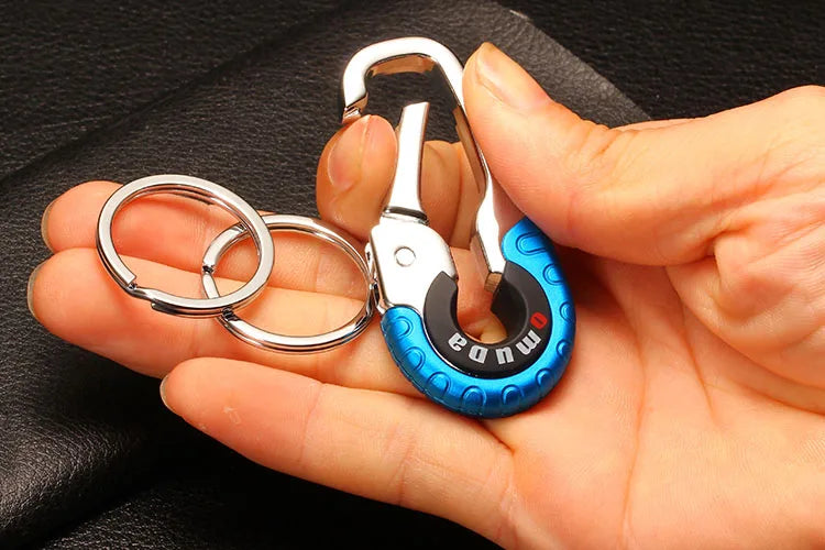 3pcs Keychain Men Stainless Steel Buckle Outdoor Carabiner Climbing Tool Double Ring Car Fishing Hook Key Ring Accessories