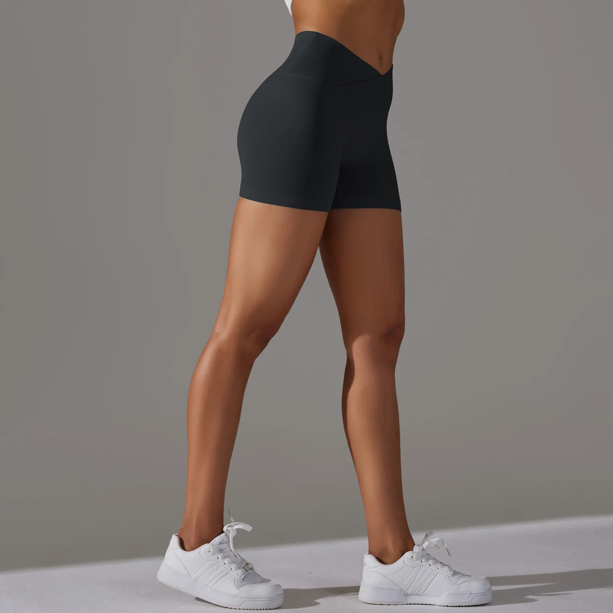 Seamless Sports Shorts Cross High Waist Fitness Leggings Shorts Gym Scrunch Butt Shorts Women Squats Running Workout Shorts