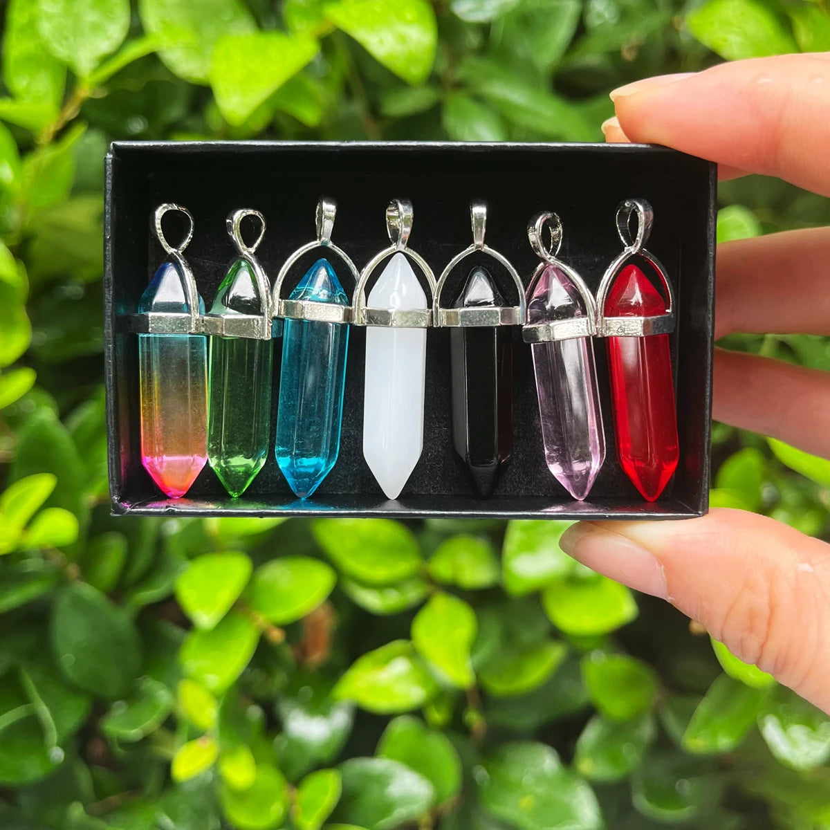 7pcs/set Bullet Shape Healing Pointed Chakra Beads Crystals For Jewelry Making Home Office Décoration Christmas Birthday Busine