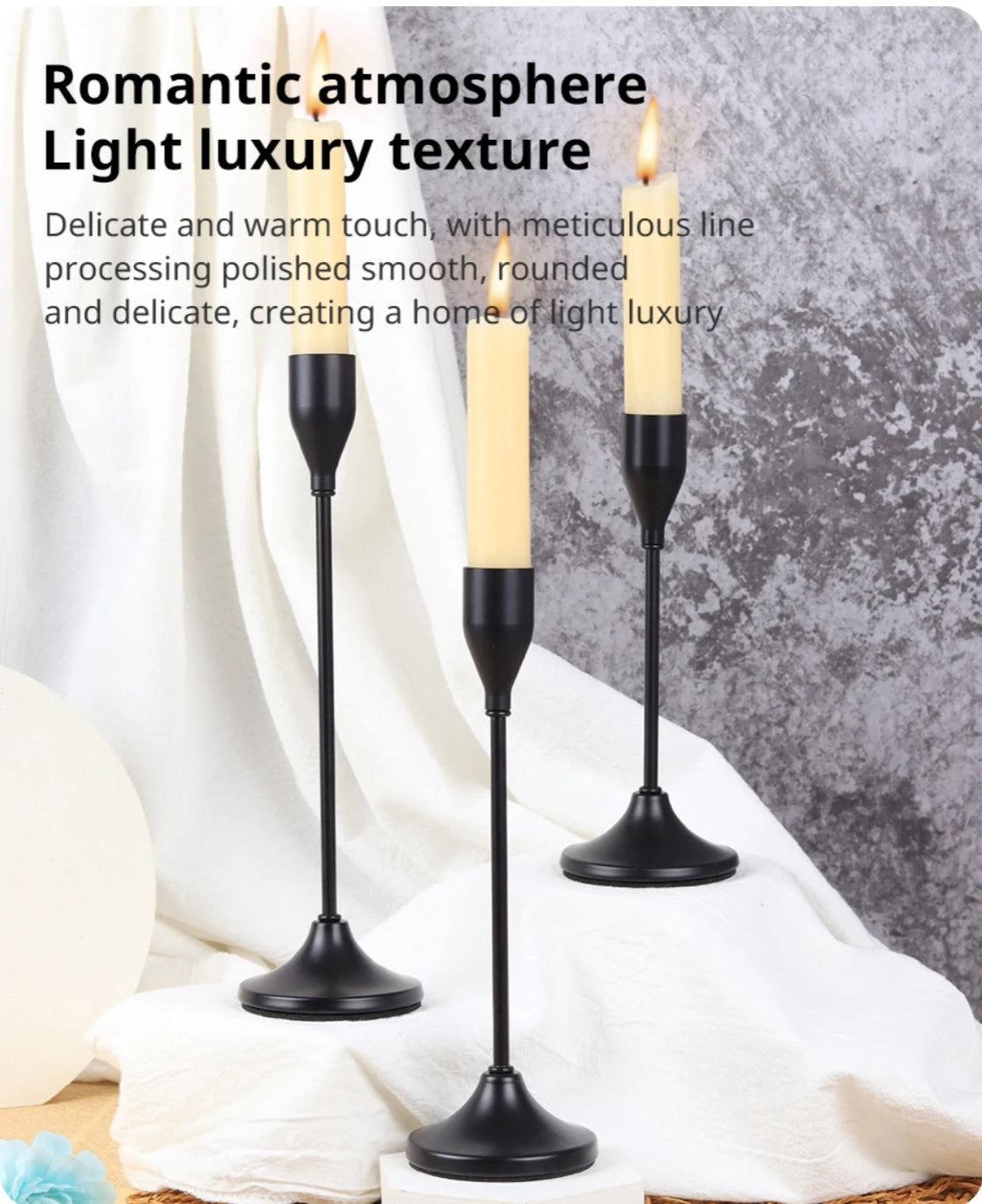 3Pcs/Set European Style Metal Candle Holders Candlestick Fashion Wedding Table Candle Stand Exquisite Candlestick Christmas Tabl