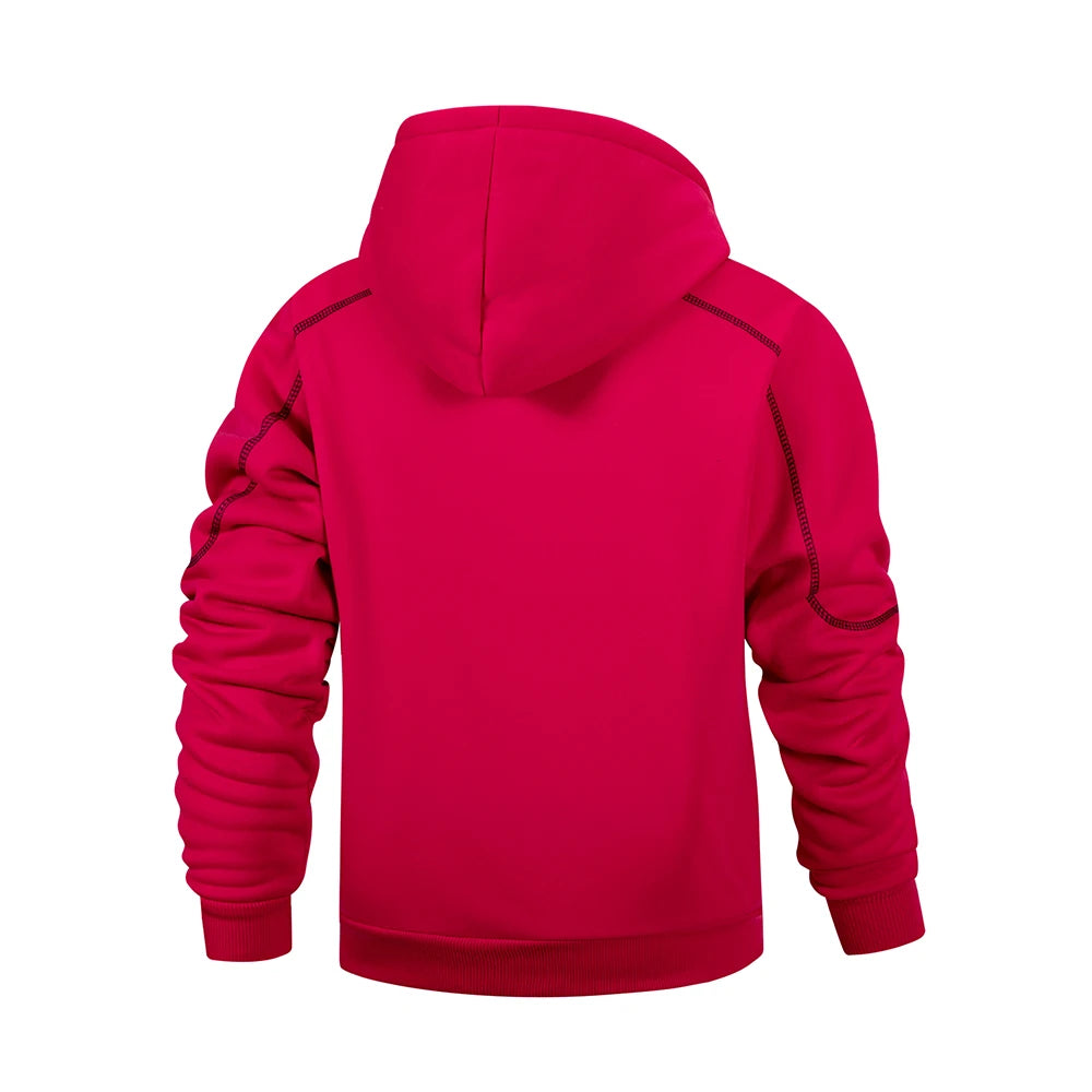 Men's Casual Sports Zipper Hoodie Coat Solid Color Cardigan Sweatshirt for Men Clothing Sportswear Slim Fit Casual Jacket