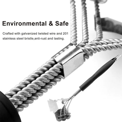 Safe Grill Brush - Bristle Free BBQ Grill Brush - Rust Resistant Stainless Steel Barbecue Cleaner - Great Grilling Accessories