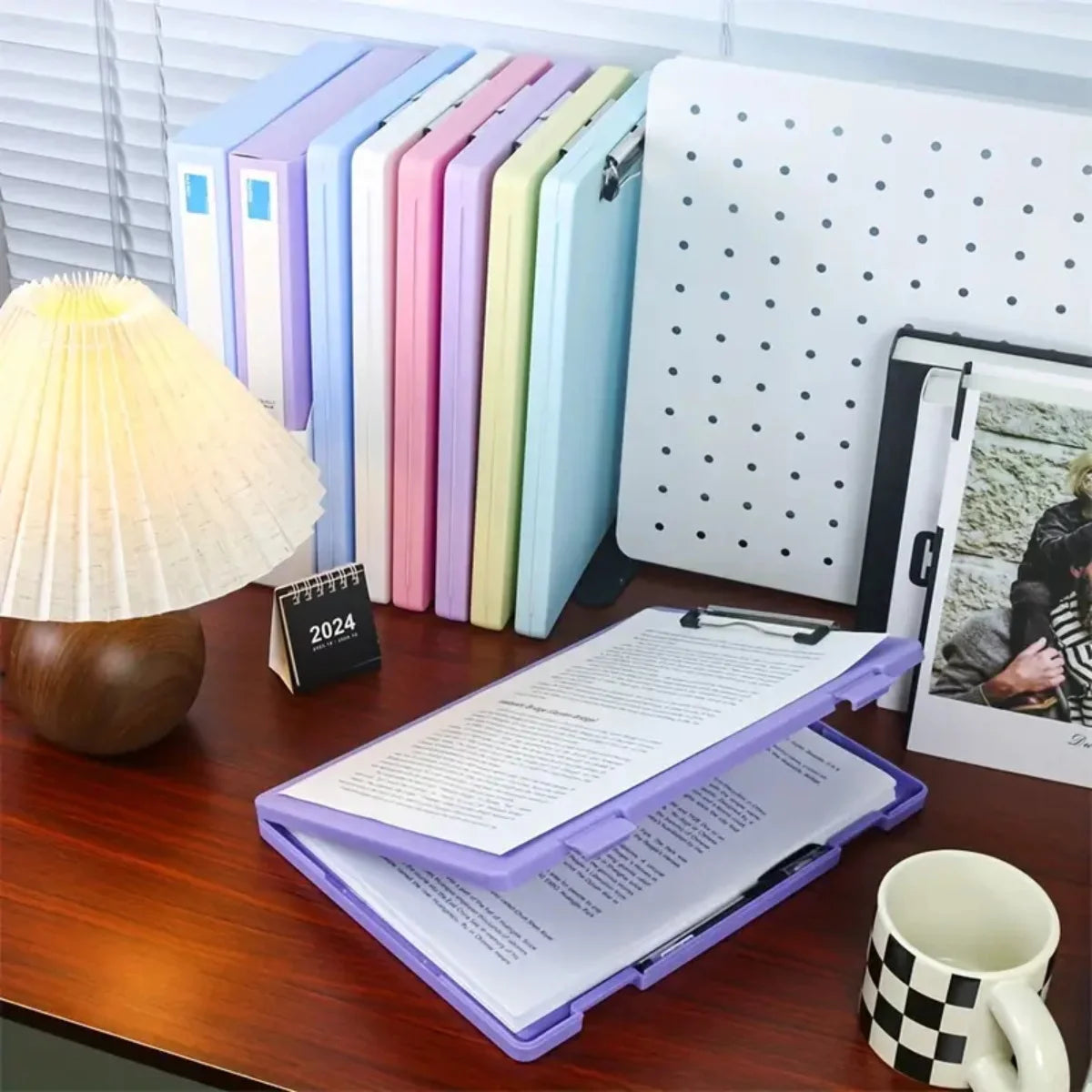 WQN-1PC Multi-Color Multi-function Large Capacity A4 Clip Storage Box For School And Office Use