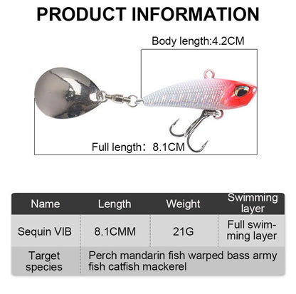 WALK FISH 7g 11g 15g 21g Spinner Bait Metal VIB Fishing Lure Rotating Tail Vibration Sequins Japan Wobbler Trolling Bait Pesca