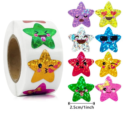 500pcs Holographic Venus Sticker for Children's Reward Laser Stickers Wall Crafts Classroom School Supplies