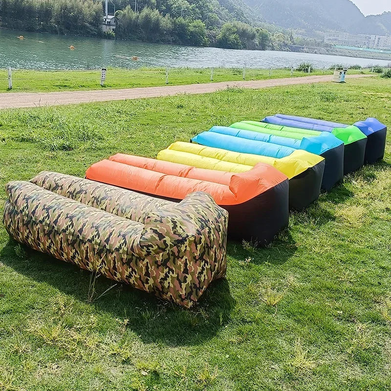Camping Hiking Portable Foldable Inflatable Sleeping Mat Camping Single Air Mat Camping Travel Mattress Garden Beach Air Mat