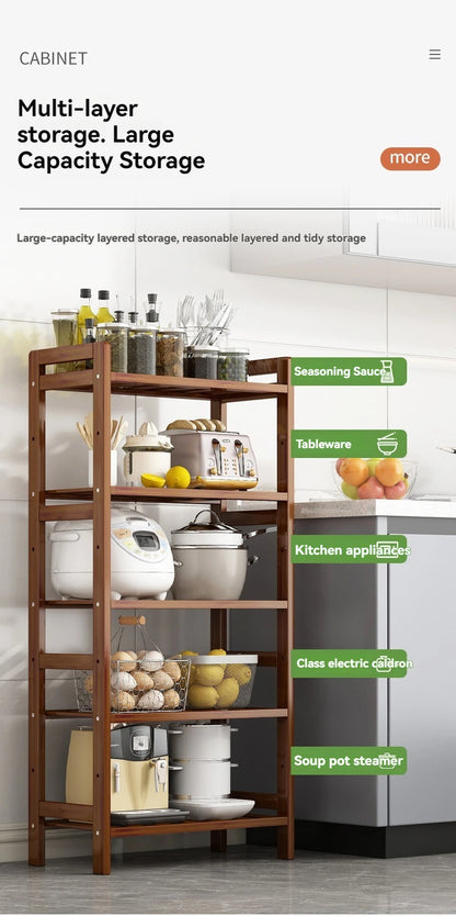 Kitchen shelf, floor standing multi-layer product collection, household pot seasoning shelf, fruit and vegetable bowl and dish