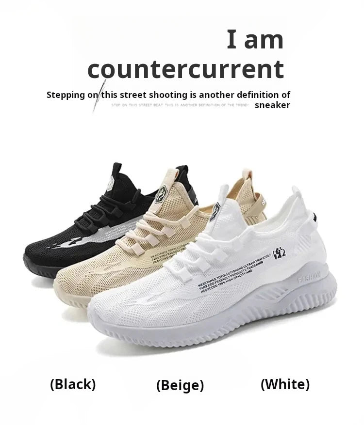 Men Sneakers 2025 Men Tennis Shoes New Fashion Spring and Summer Leisure Walking and Running Breathable Flat Bottom Gym Sports