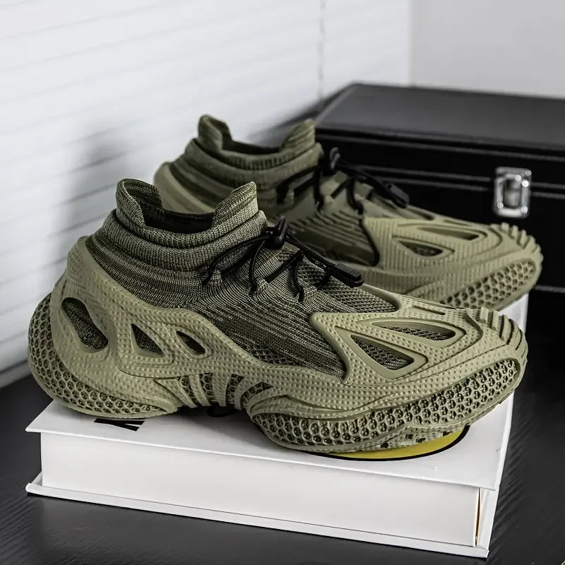 2025 Men Shoes -New Casual and Fashionable Sneakers Sports- Fly Woven Sneakers, Thick Soled- Versatile Socks, and -Trendy -Shoes
