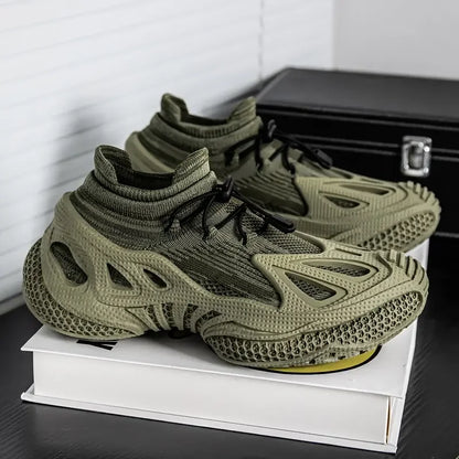 2025 Men Shoes -New Casual and Fashionable Sneakers Sports- Fly Woven Sneakers, Thick Soled- Versatile Socks, and -Trendy -Shoes