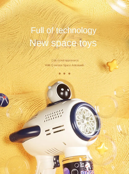 Children Bubble Gun Toy Astronaut Fully Automatic Bubble Machine Bubbles Gun Outdoor Game Fantasy Toy for Boys Girls Gifts