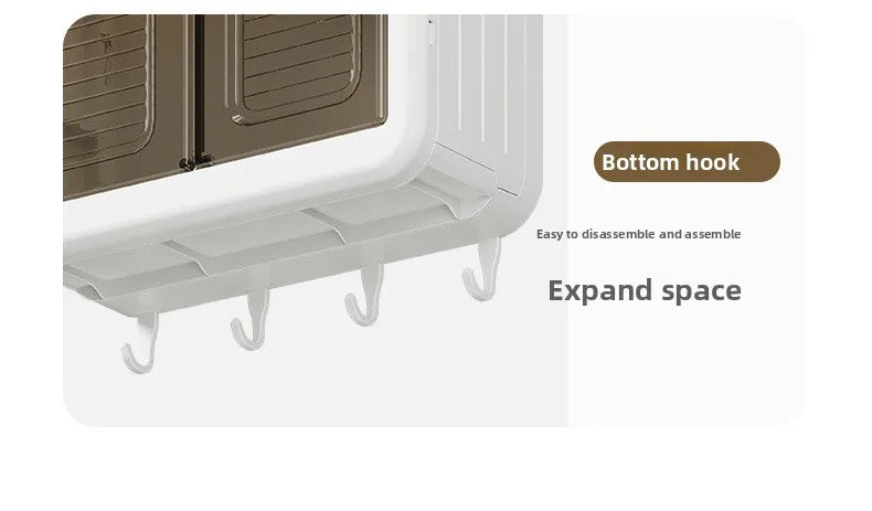 Bathroom Wall Cabinet - No-Drill Magnetic Door Storage Shelf with Dustproof Design, Hanging Organizer for Shower & Toiletries