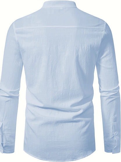Men's Casual Fashion Long Sleeve Linen Shirt Stylish Comfortable Breathable Men's Clothing