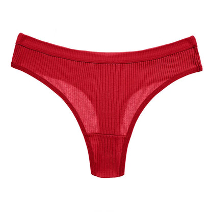 3Pcs/Lot Women's Panties Cotton Underwear Low Waist Briefs Girls Seamless Solid Color Underpant Female Sexy Tanga Thong T Back