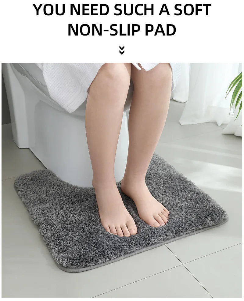 A small bathroom mat, non-slip, absorbent mat, thick U-shaped, simple solid color floor mat, toilet mat