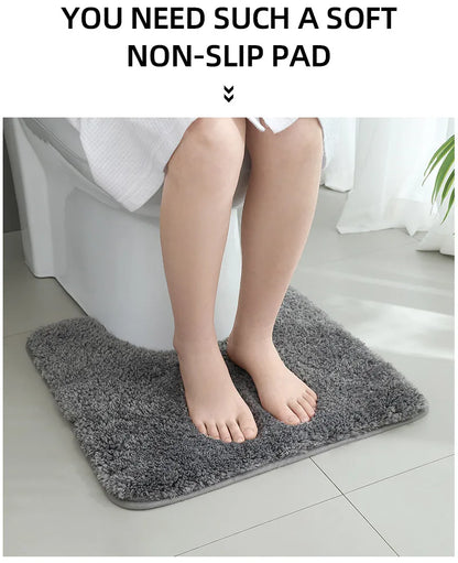 A small bathroom mat, non-slip, absorbent mat, thick U-shaped, simple solid color floor mat, toilet mat