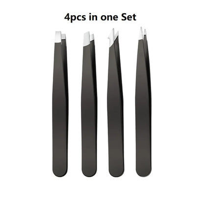 Ouriner Eyebrow Tweezer Colorful Hair Beauty Fine Hairs Puller Stainless Steel Slanted Eye Brow Clips Removal Makeup Tools