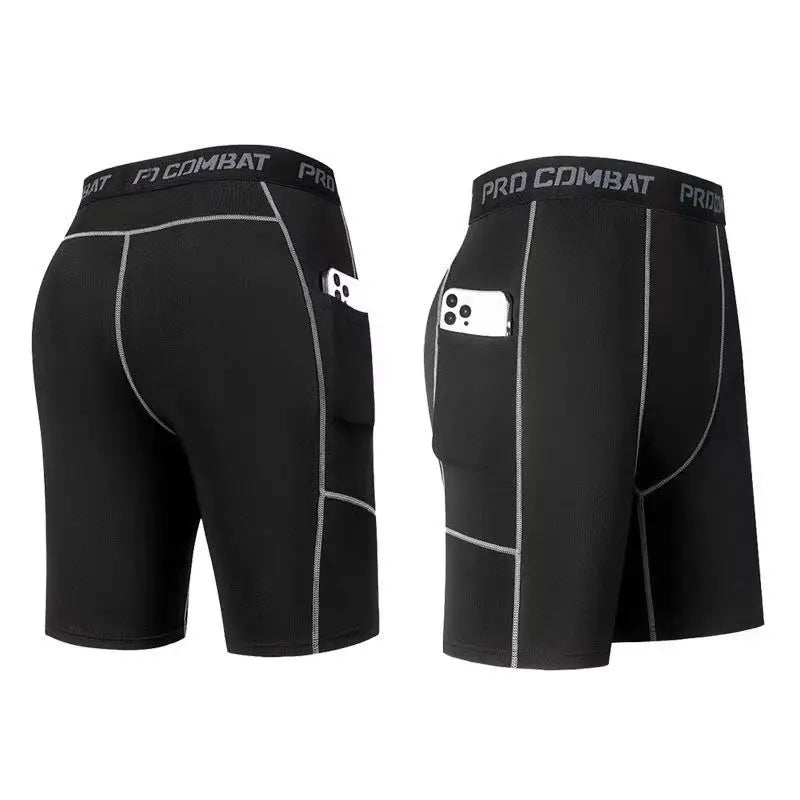 1 Article High Performance Men's Compression Shorts with Pocket - Quick Dry, Breathable, and Stretchy Base Layer for Sports, Gym