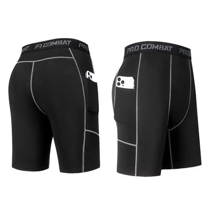 1 Article High Performance Men's Compression Shorts with Pocket - Quick Dry, Breathable, and Stretchy Base Layer for Sports, Gym