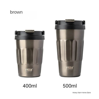 TYESO Vacuum Flasks Thermos Water Bottles 400ml/500ml Stainless Insulated Cup 304 Original Car Tumbler Cold and hot Coffee Mug