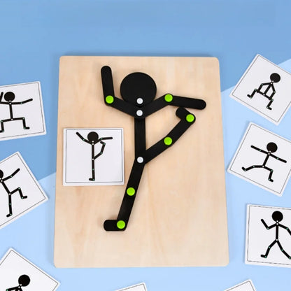 Puzzle, Match, Joint Movement, Little Wooden Man Game, Teaching Tool, Toy, Versatile Little Wooden Man Children's Toy