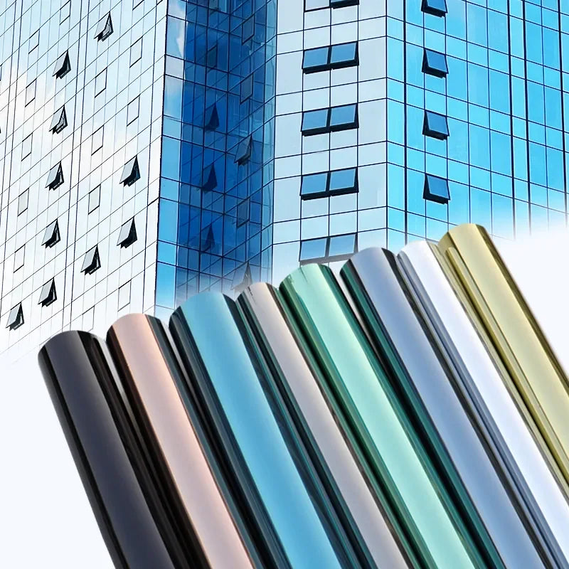 Window Privacy Film One Way Daytime Privacy Static Cling Sun Blocking Anti UV Reflective Mirror Window Tint for Home and Office