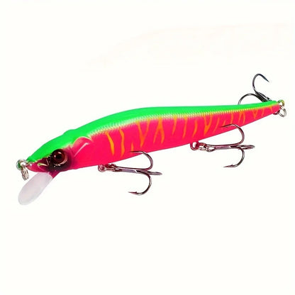 1pc 4.52inch/0.49oz Plastic Simulation Lure, Minnow Hard Bait With 3 Treble Hooks, Artificial Bait For Pike Carp
